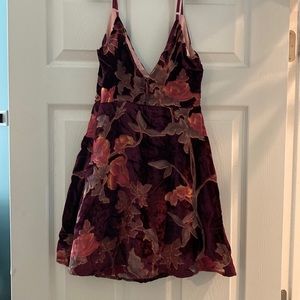 Lulus Wine Floral Dress